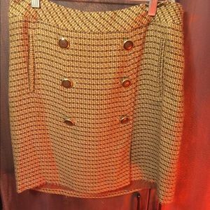 Loft Tweed buttoned pencil skirt